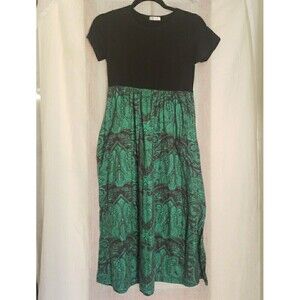 Girls Dress Holiday Party Black Green 40" Long